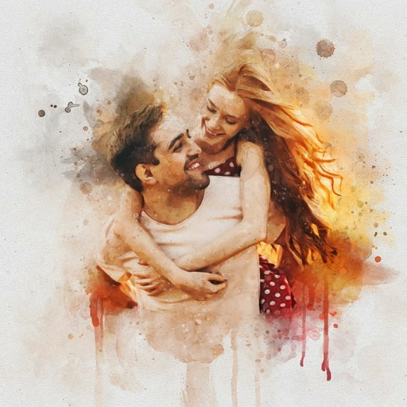 18X24, Custom Portrait, Personalized Watercolor Portrait on Stretched Canvas, Custom Canvas, Canvas Print, Canvas, Personalized Photo Canvas, Canvas Picture, Custom Watercolor, Portrait from Photo