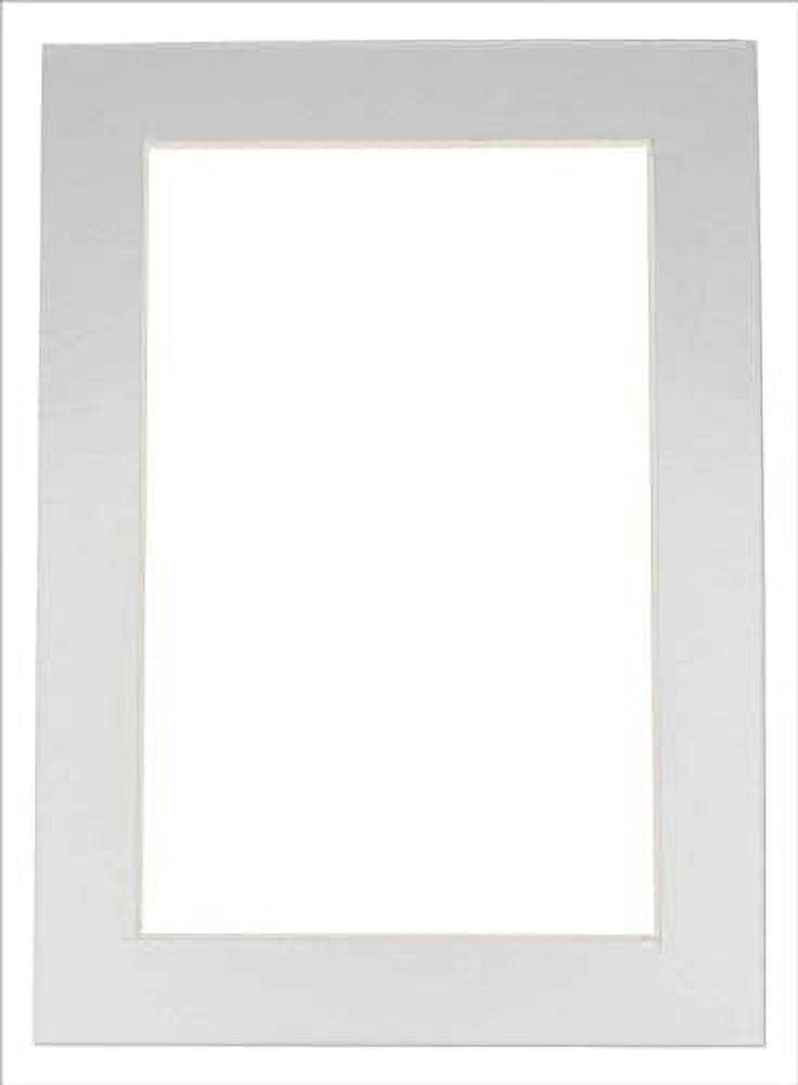18X24 Mat Bevel Cut For 15X19 Photos - Acid Metallic Silver Precut ...