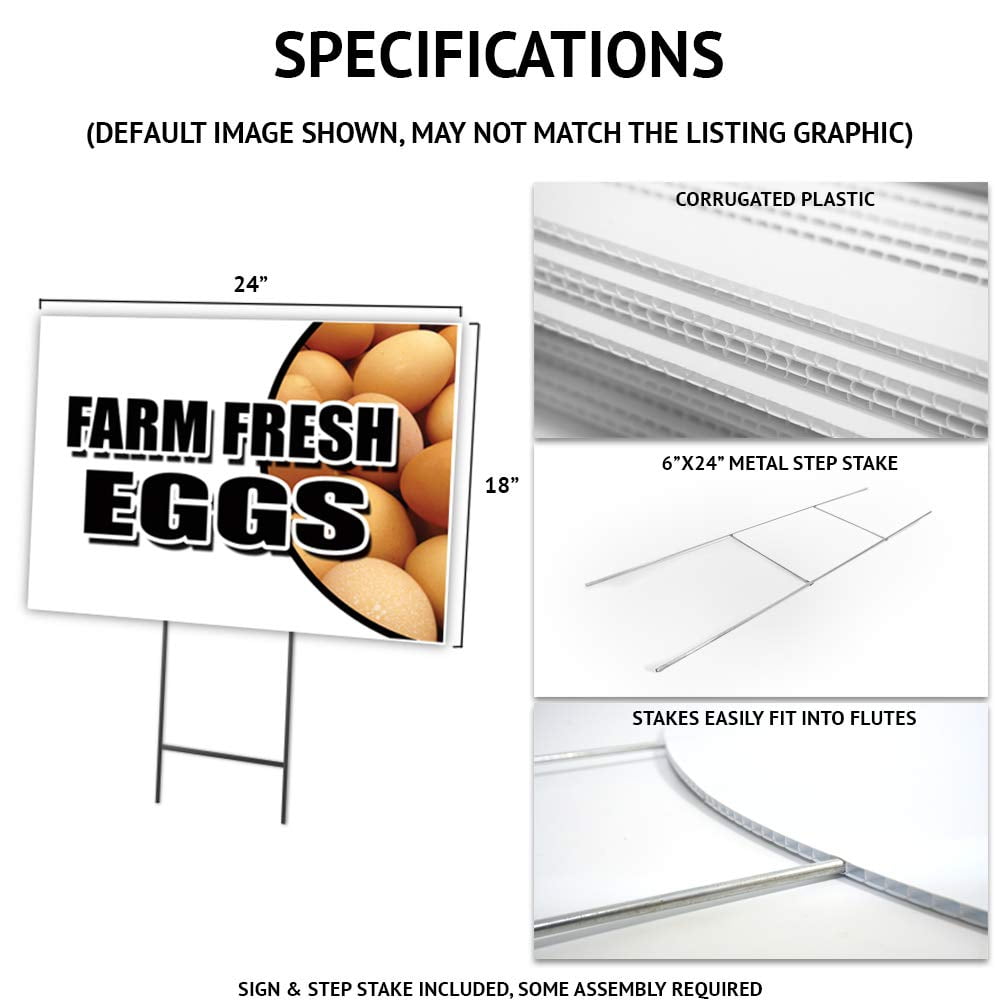 18X24 WalkINS 18"X24" Yard Sign & Stake Outdoor Plastic Window