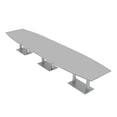 thumbnail image 1 of 18X4 Modular Boardroom Table Boat Shaped with Metal Bases Power Units, 1 of 6