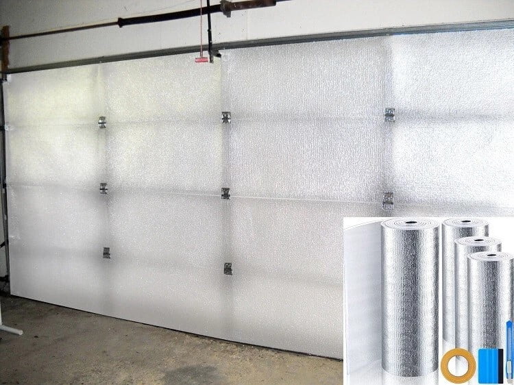 18X8 GARAGE DOOR WHITE REFLECTIVE INSULATION KIT: (4 ROLLS 2FT X 18FT) R8 6MM