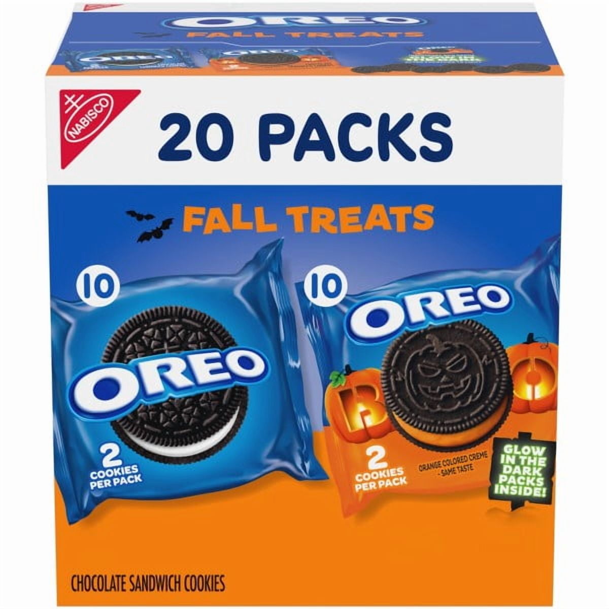 OREO Boo! Trick or Treat Halloween Cookies Variety Pack, 20 Snack Packs (2 Cookies Per Pack)