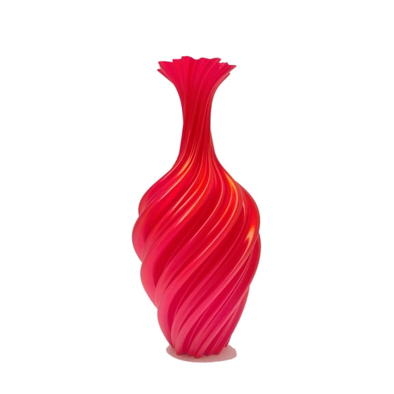 18cm /7.1inch Height Art Plastic vase for Desk Table Room,Office Decorative,Artifical Flower,Hobby (Red)