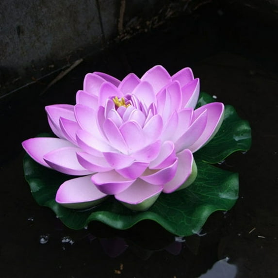 18cm Artificial Water Lily Floating Lotus Flower Pond Aquarium Decor Multicolor