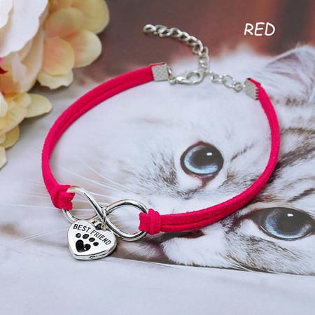 18cm Heart Pendant Cute Kitten Chihuahua Cat Accessories Puppy Collar Cat Puppy Necklace Necklace Pet Products RED