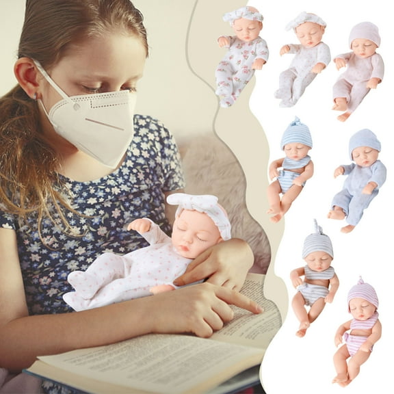 18cm Realistic Reborn Baby Doll - Vinyl Lifelike Collectible Art Doll with Adjustable Limbs, Photography Prop & Companion Gift for Kids & Adults
