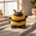 thumbnail image 1 of 18cm Round Bumble Bee Stuffed Animal, Ultra Soft Short Plush Bee Toy, Cute Honey Bee Pillow, Perfect Gift for Kids & Toddlers, Ages 3+, 1 of 5