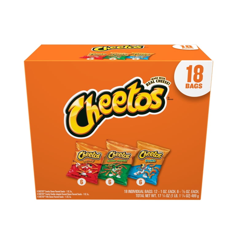 Cheetos Cheese Flavored Snack Chips Variety Pack, 18 Pack