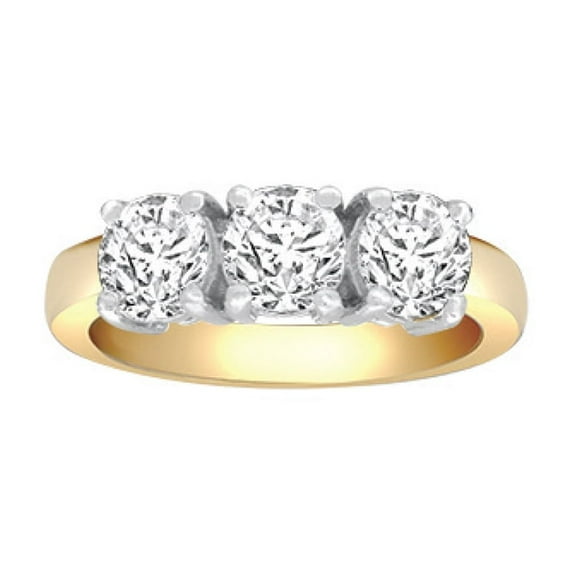 18ct Gold Jewelco London 2ct Diamond 3 Stone Uniform Trilogy Ring