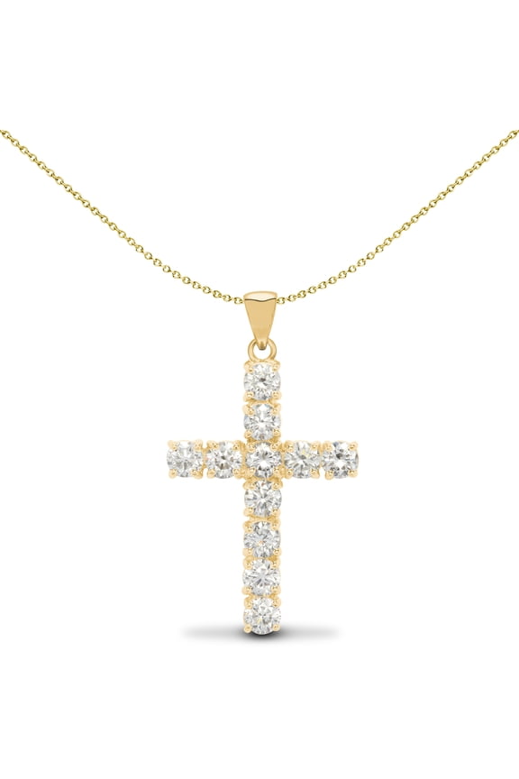 18ct Gold Jewelco London 2ct Diamond Eternity Cross Pendant