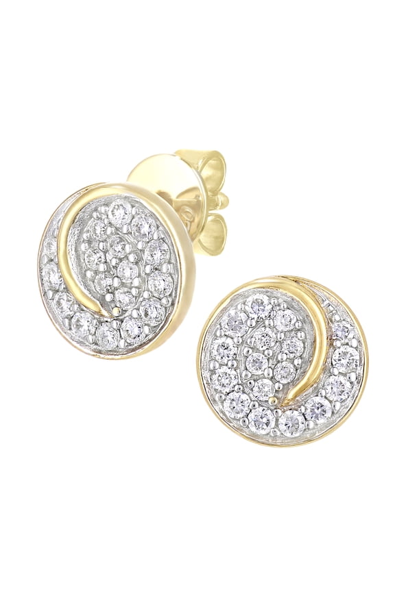 18ct Gold Jewelco London Round 0.3ct Diamond Circle Stud Earrings