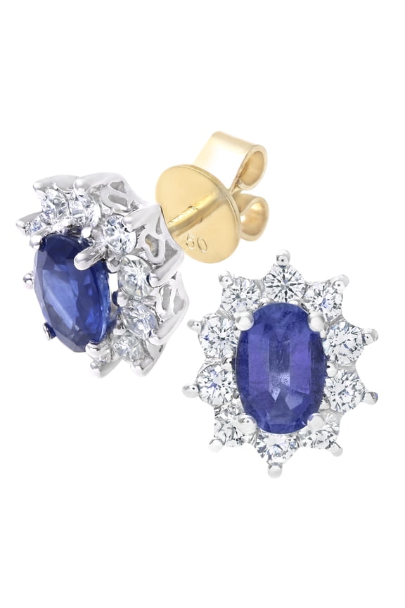 18ct Gold Jewelco London Round 1/2ct Diamond Cluster Stud Earrings