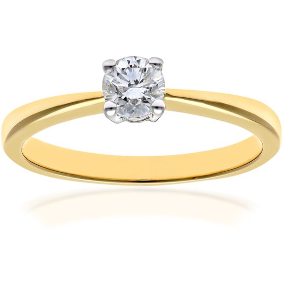 18ct Gold Jewelco London Round 1/3ct Diamond 4 Claw Solitaire Engagement Ring
