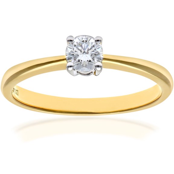 18ct Gold Jewelco London Round 1/4ct Diamond 4 Claw Solitaire Engagement Ring
