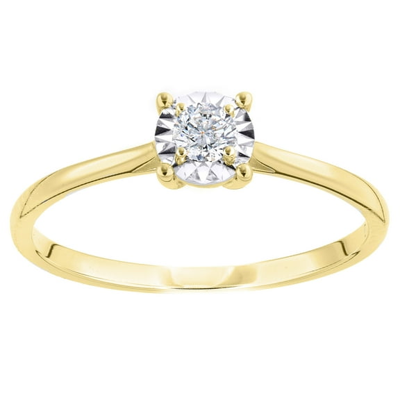 18ct Gold Jewelco London Round 15pts Diamond Illusion Solitaire Engagement Ring
