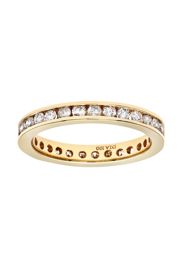 18ct Gold Jewelco London Round 1ct Diamond Channel Set Full Eternity Ring 3mm