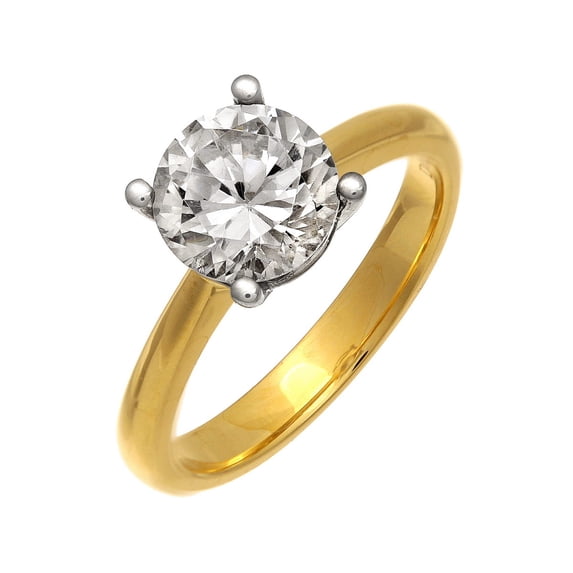 18ct Gold Jewelco London Round 2ct Diamond 4 Claw Solitaire Engagement Ring