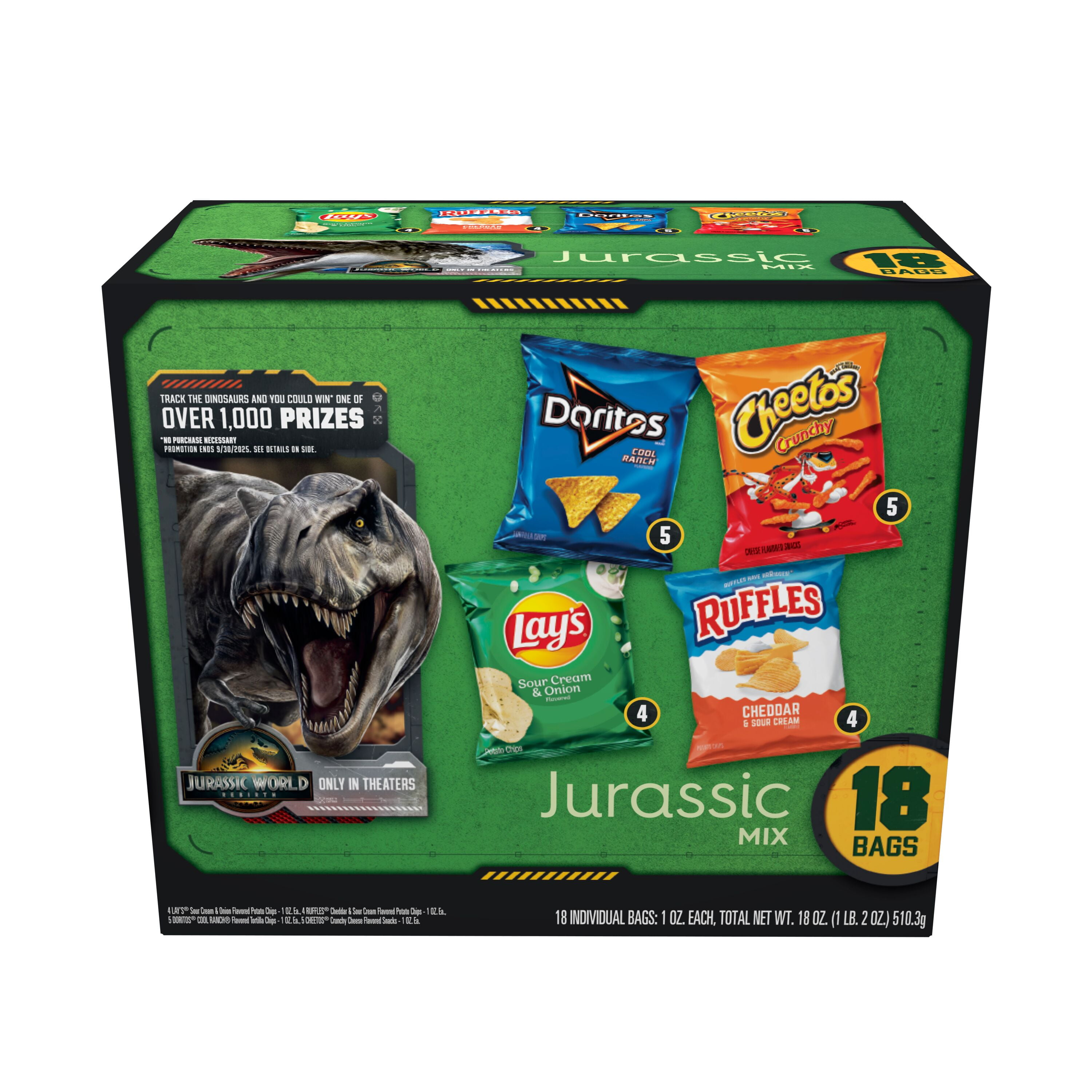 Frito Lay Snacks Jurassic Mix Variety Pack 18 oz, 18 Count