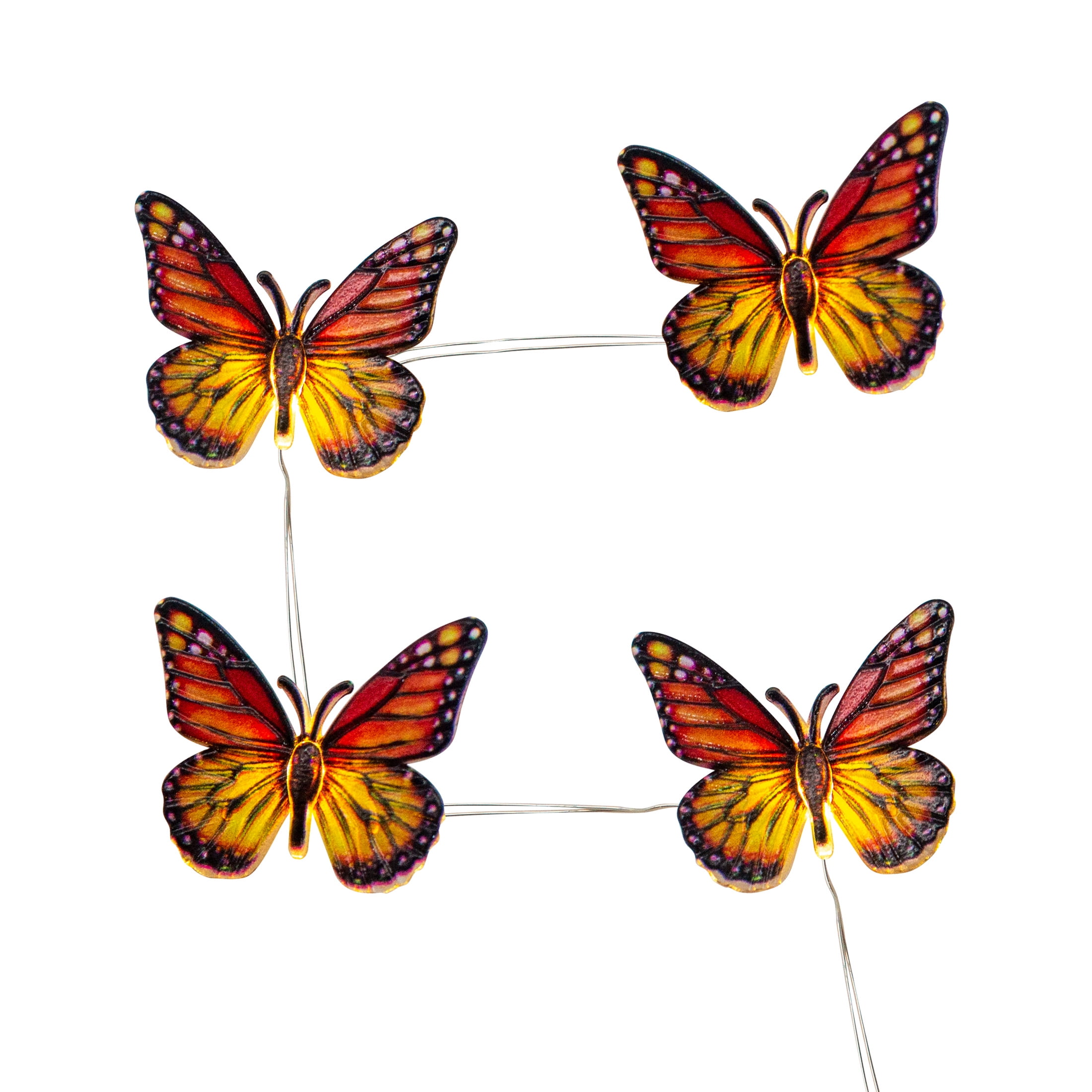 6 ft Orange Butterfly LED String Lights for Spring Decor