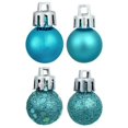 thumbnail image 1 of 18ct Turquoise Blue 4-Finish Shatterproof Christmas Ball Ornaments 1.25" (30mm), 1 of 1