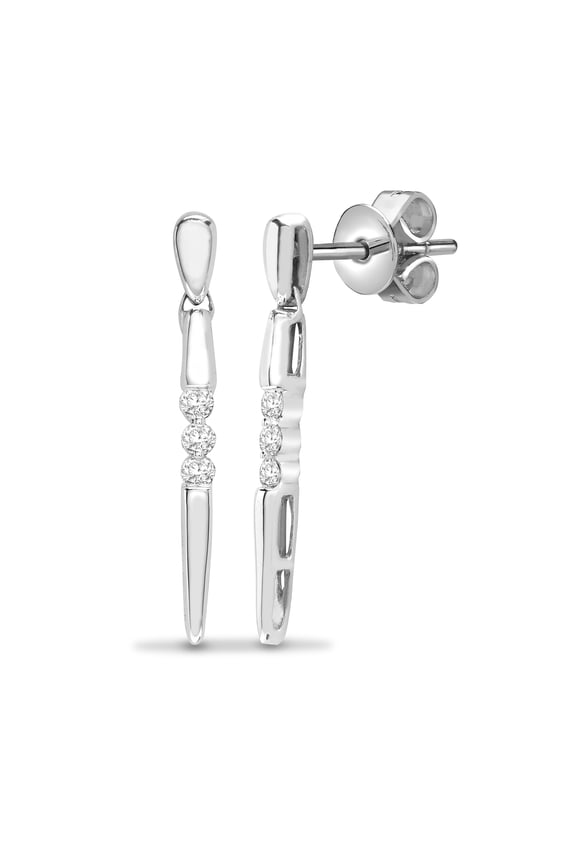 18ct White Gold Jewelco London 0.24ct Diamond Cool Icicle Drop Earrings