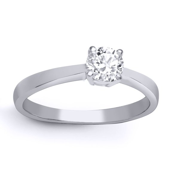18ct White Gold Jewelco London 0.25ct Diamond Solitaire Engagement Ring 4mm