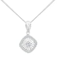thumbnail image 1 of 18ct White Gold Jewelco London 5pts Diamond 6pts Halo Pendant Necklace 18 inch, 1 of 4