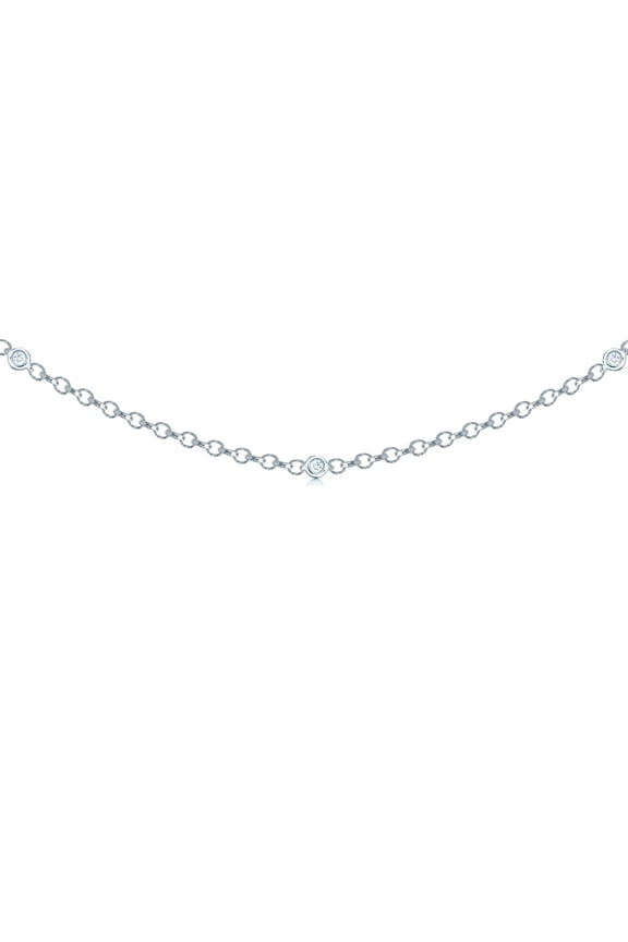 18ct White Gold Jewelco London Diamond By The Inch Eternity Necklace
