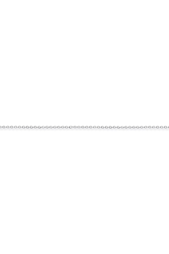 18ct White Gold Jewelco London Fine Trace Rolo Pendant Chain Necklace - 1.05mm