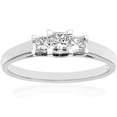 thumbnail image 1 of 18ct White Gold Jewelco London Princess 1/4ct Diamond 1/4ct  Trilogy Ring 3mm, 1 of 7