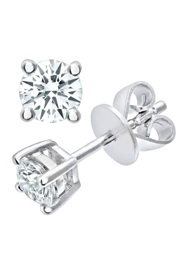 18ct White Gold Jewelco London Round 1/2ct Diamond Solitaire Stud Earrings
