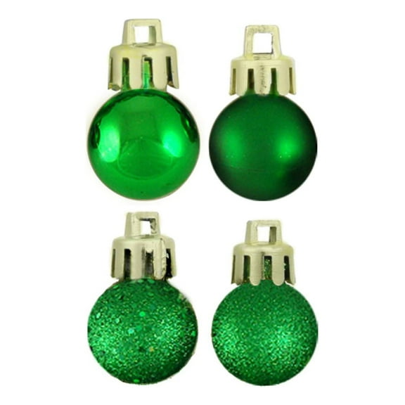 18ct Xmas Green 4-Finish Shatterproof Christmas Ball Ornaments 1.25" (30mm)