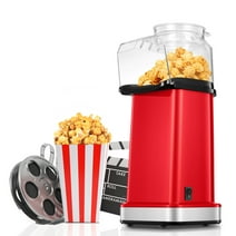 18cups Hot Air Popcorn Popper Maker, 1400W, Oil-Free, with Measuring Cup, Red