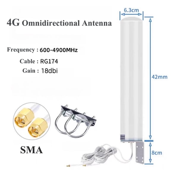 4G LTE Omnidirectional Outdoor Antenna 600–4900MHz with SMA Connector