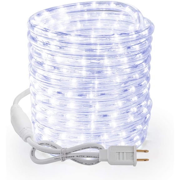 18ft 216 LED Rope Lights, 120V ETL Listed Plugin Rope Lights Connectable Daylight White Indoor Outdoor Rope Lights Flexible LED Tube Lights for Holiday, Garden, Yard, Corridor and Patio Decor