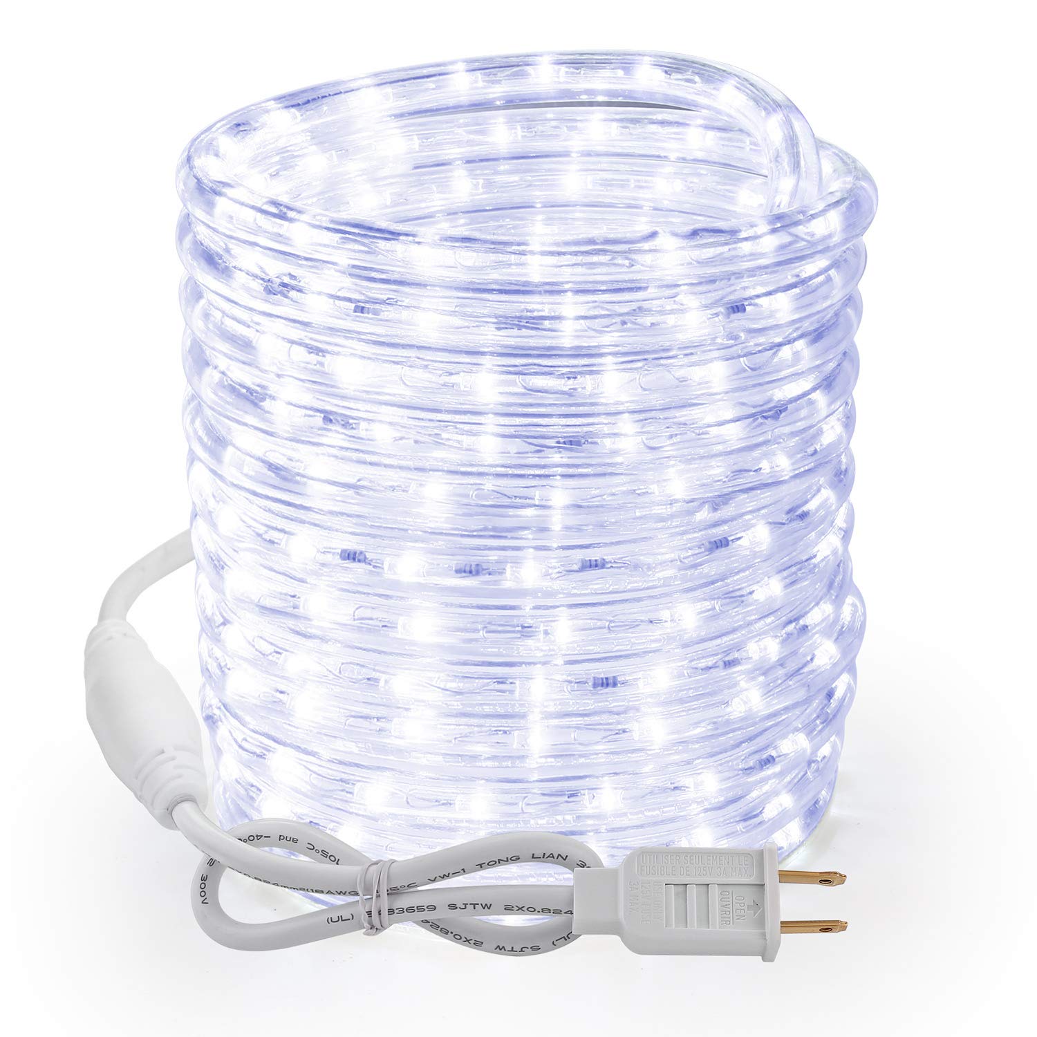 18ft 216 LED Rope Lights Connectable Daylight White Indoor/Outdoor