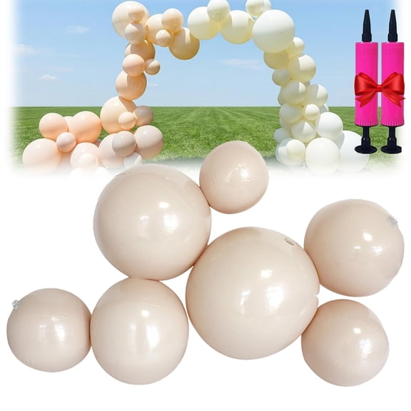 18ft 3/7 Pcs Reusable Inflatable Balloon Garland Arch Kit, Linked Pvc Balloons with Elastic Bands, Quick & Easy to Inflate and Set up for Weddings & Party