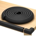 thumbnail image 1 of 18ft Furniture Edge and Corner Guards | Protective Foam Cushion | 5.3M Bumper 8 Adhesive Childsafe Corners | Baby Child Proofing Set NonToxic and Safe for Table, Fireplace, Countertop | Black, 1 of 10