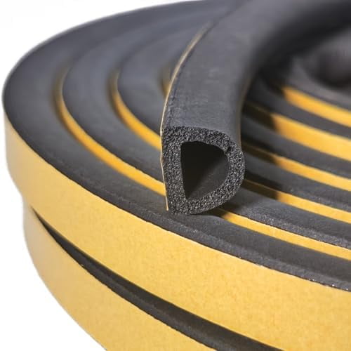 18ft Large Gap Weather Stripping, Self-Adhesive Door & Window Seal for Gaps up to 15/32", Draft Blocker & Insulation Tape, Easy Cut-to-Size DIY Installation