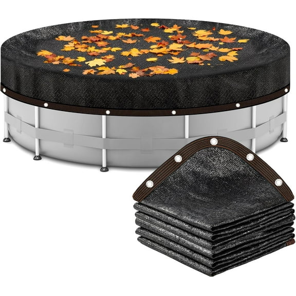 18ft Round Leaf Net Pool Covers for Above Ground Pools,Mesh Cover to Catching Leaves, Mesh Tarp with Grommets, Resistant Garden Sun Shade Netting(Only Cover)