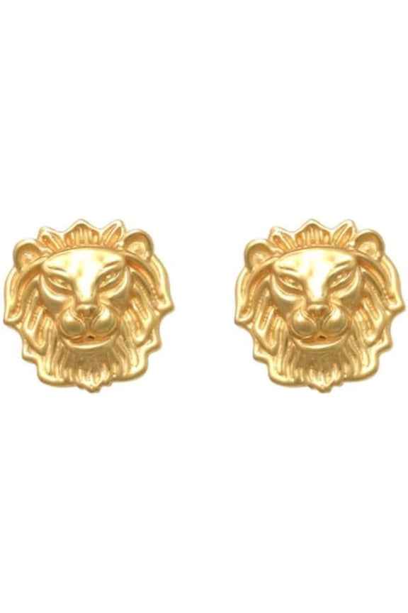 18g Punk Lion Stud Cartilage Earrings for Women Men Screw Black 925 Sterling Silver Small Studs Earring Crown Personalized Cool Animal Helix Tragus Fashion Body Piercing Barbell Jewelry