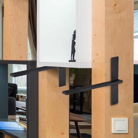 18in Brackets for Floating Shelves, Solid Heavy Duty Steel Free Shelf Bracket, 3 Pieces Modern Corbels Wall Shelving Support for Kitchens, Bathrooms, Bedrooms, Offices