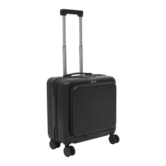 18in Carry on Luggage Hard Shell Suitcases with Laptop Compartment, Rolling Luggage with Access to Central Compartment Hardshell (Black)