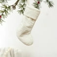 thumbnail image 1 of 18in Christmas Stocking Thick Plush White Pink Khaki Polyester Fuzzy Durable Large Decorative Merry Christmas Gift Fireplace Stair Mantel Holiday Party Winter Home Decor, 1 of 5