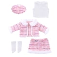 thumbnail image 1 of 18in Doll Winter Clothes Set Soft Plaid Coat Beret Hat Outfit Ensemble for Doll Fashion Wardrobe Photography Collection, 1 of 8