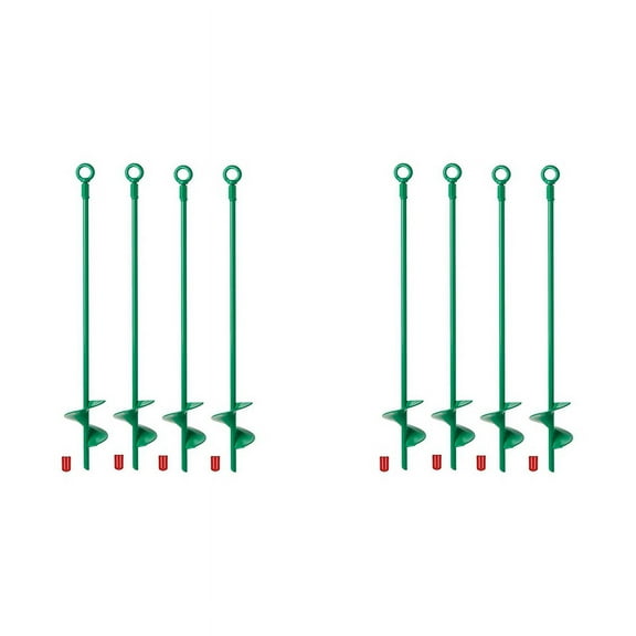 18in Ground Anchors Kit,Helix Earth Ground Anchor,Heavy Duty Shed Anchor Hook for Camping Tent,Canopies,Swing Sets,8Pcs