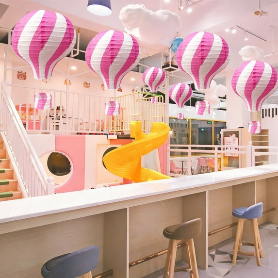 18in Hanging Hot Air Balloon Paper Lantern, Colorful Party Decoration for Birthday, Wedding and Valentine’s Day Celebrations for Home and Event Planners