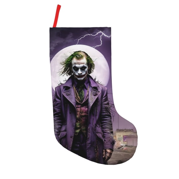 18in Joker Christmas Stocking Holiday Socks for Family Friends Xmas Party Decoration Gift