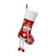 thumbnail image 1 of 18in Large Knitted Christmas Stocking – Santa Claus, Snowman & Reindeer Candy Bag for Fireplace, Tree, Party, Holiday Décor & Gift Fillers, 1 of 5