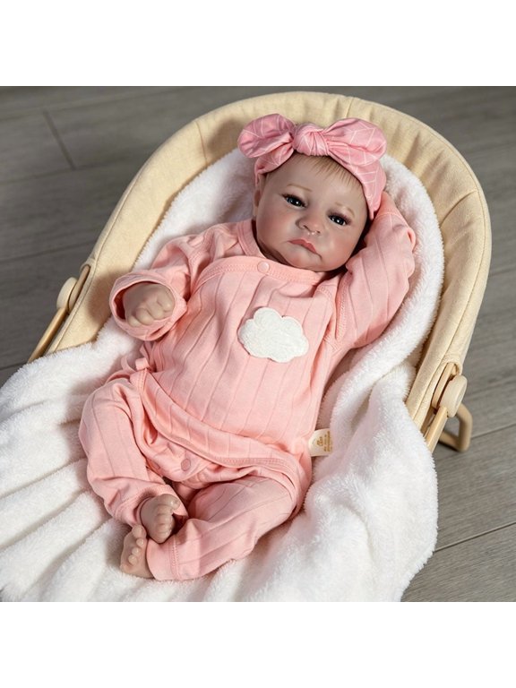 18in Lifelike Reborn Baby Girl Doll Waterproof Newborn Girl Dolls Vinyl Doll with Accessories Gift